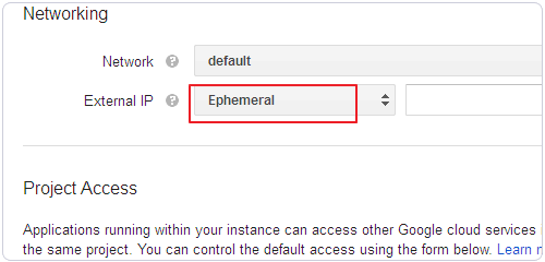 Google Compute Engine自动分配地址